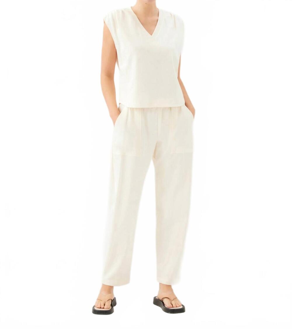 NEW FIFTEEN TWENTY women's karly v-neck muscle tank top in cream